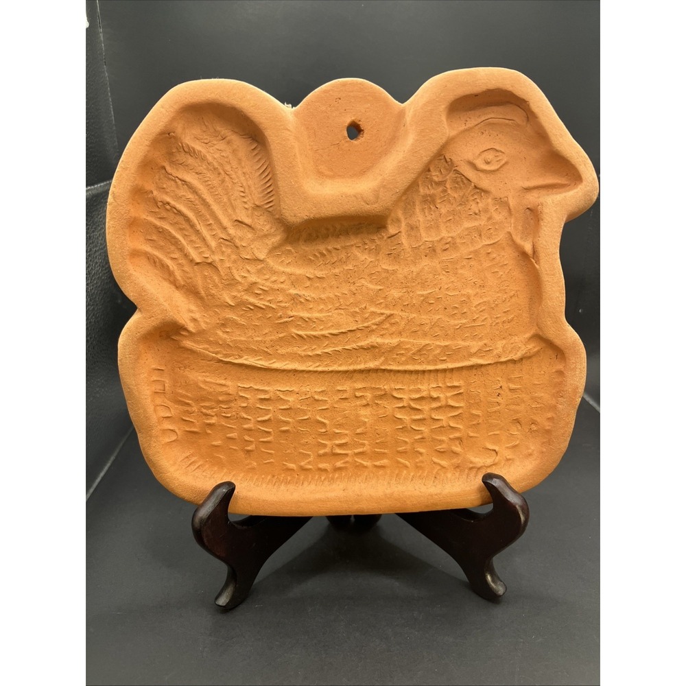 Vintage Terracotta Chicken Rooster Mold Wall Hanging Decor Made In Portugal 8"